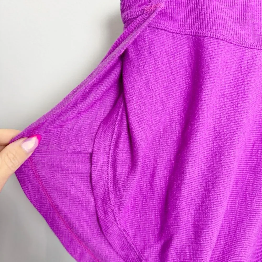 FREE PEOPLE | INTIMATELY Purple Textured Side Slit Tank Top Women’s Size Medium